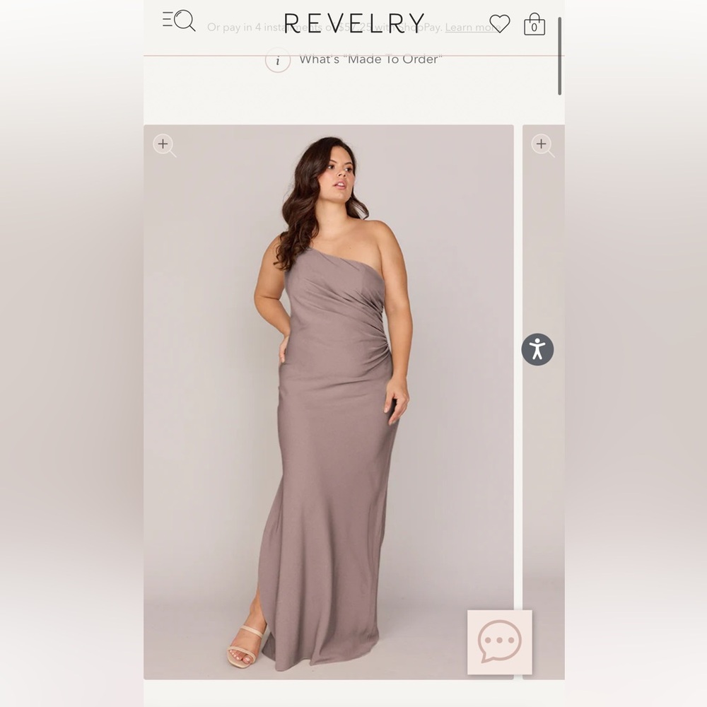 Revelry Jade Crepe Dress in Color Taupe